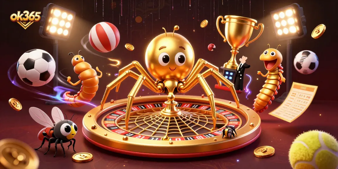 Experience thrilling gameplay at ok365 with a dynamic roulette scene featuring a golden spider and croupier.