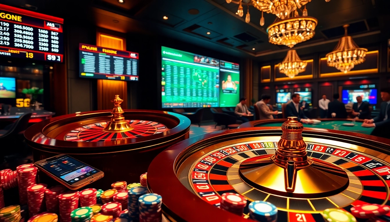 Exciting casino ambiance featuring the link truy cập ps99 chính thức with poker chips and roulette.