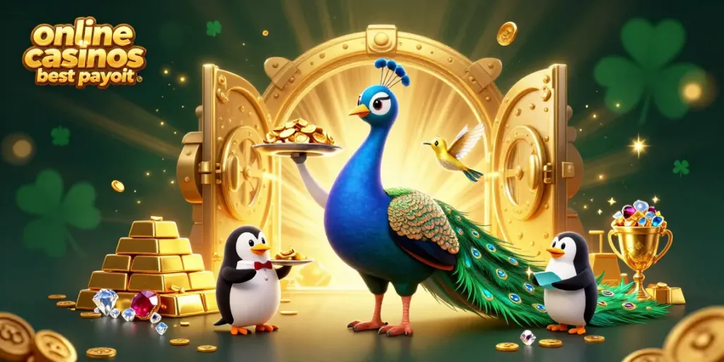 Experience the thrill of online casinos best payout with vibrant characters and dazzling treasures in this 3D casino scene.