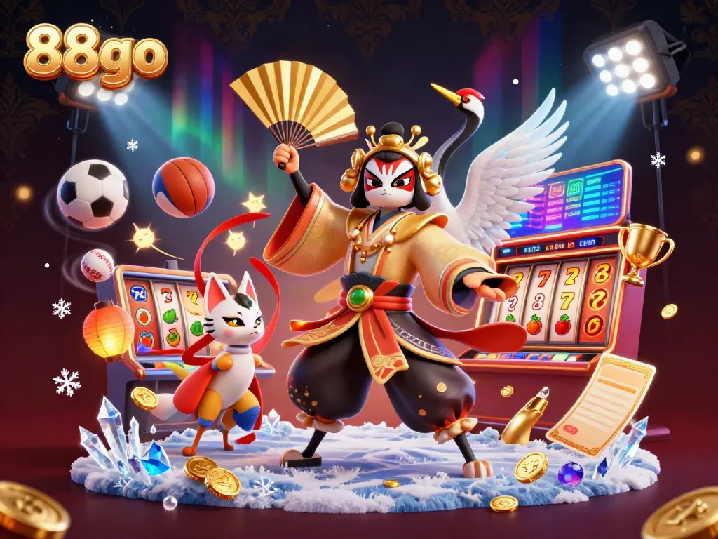 Experience thrilling jackpots and vibrant gaming with 88go's casino visuals featuring intricate characters and elements.