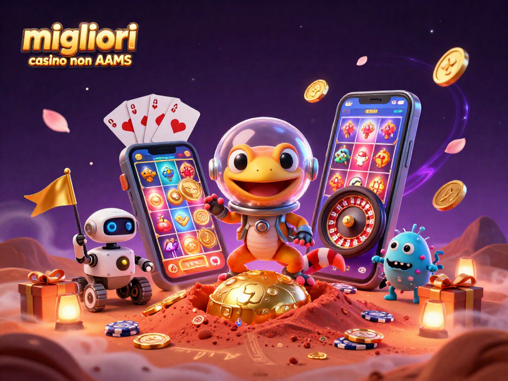 Gioca nei migliori casino non AAMS e scopri giochi avvincenti da un casinò spaziale con un gecko marziano.