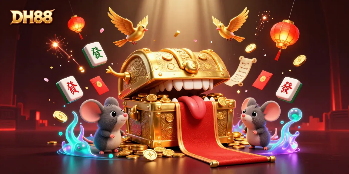 Play thrilling games at DH88, featuring a treasure chest enticing adventurers with golden rewards.