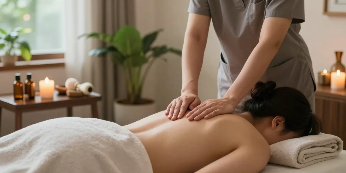 Relaxing 노원출장마사지 session in a cozy home spa with soothing ambiance.