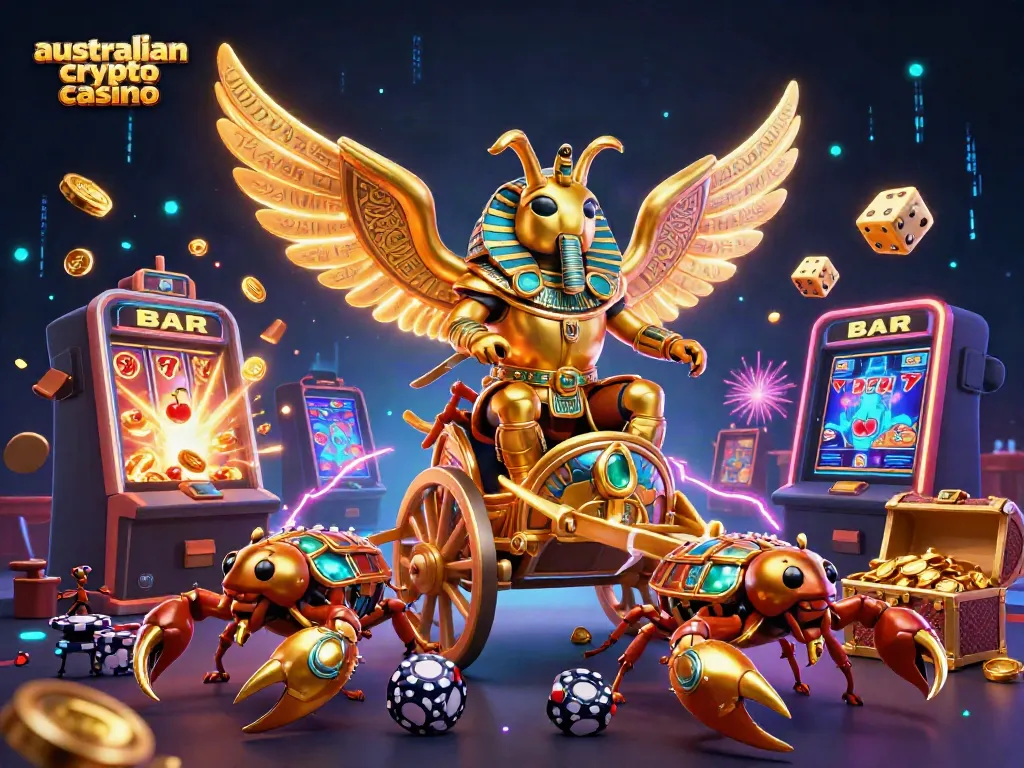 Engaging illustration showcasing the excitement of australian crypto casino gaming with vibrant characters and casino elements.