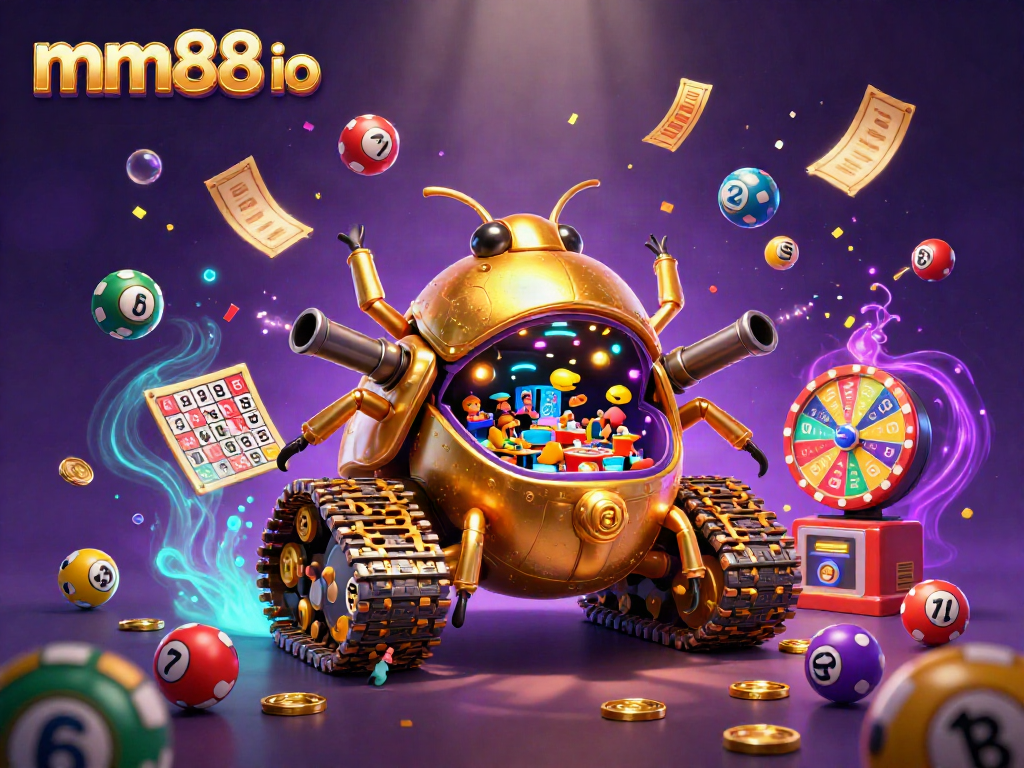 Engage in the vibrant and dynamic world of mm88 io with a detailed illustration of a golden casino beetle.