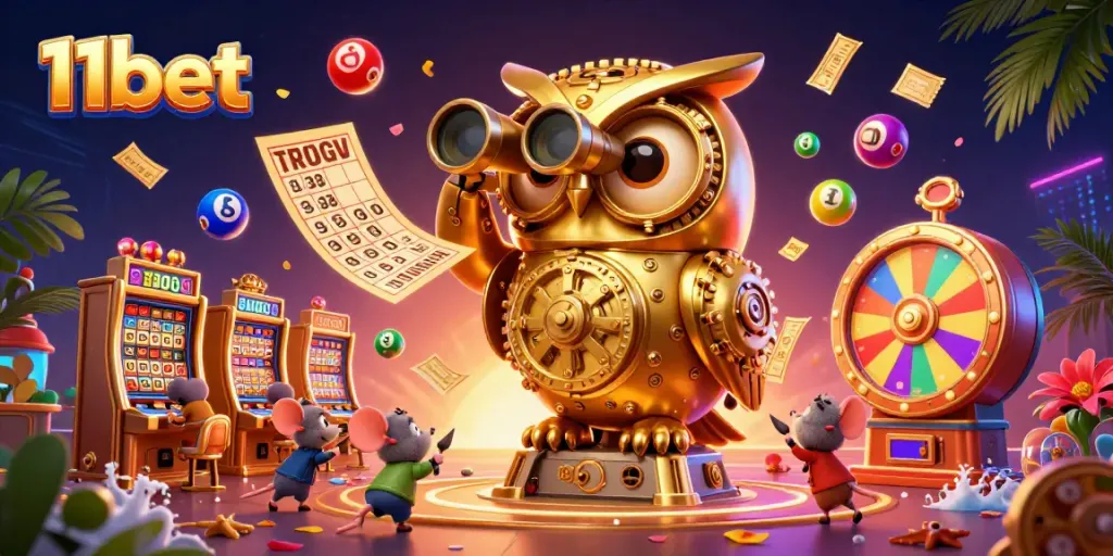 Experience vibrant gaming fun with 11bet showcasing a lively casino scene with interactive elements.