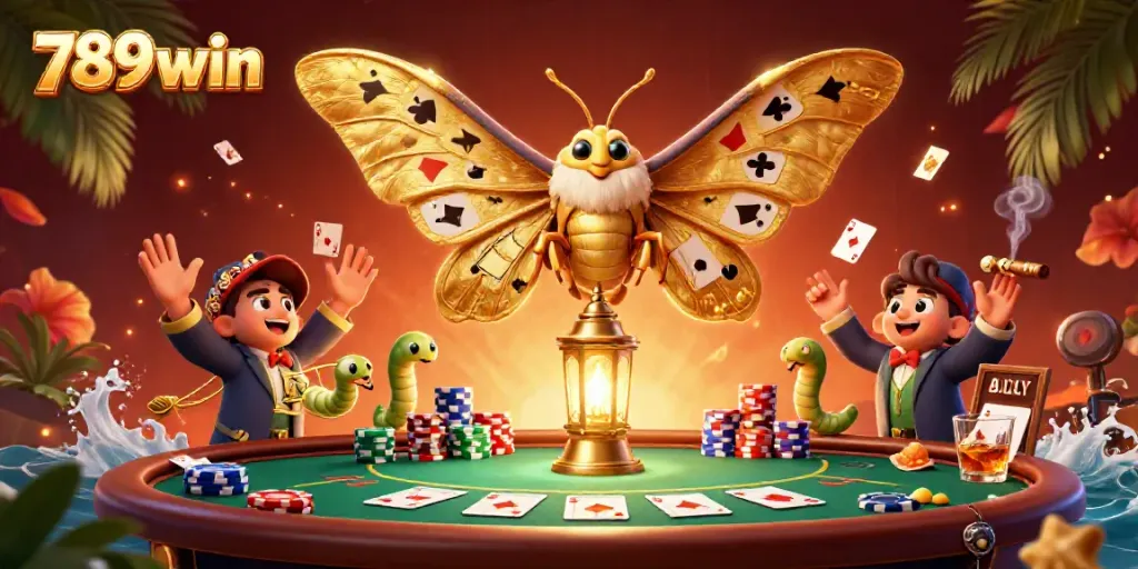 Engage with the thrill of 789win, depicted through a vibrant casino scene with elaborate casino elements.