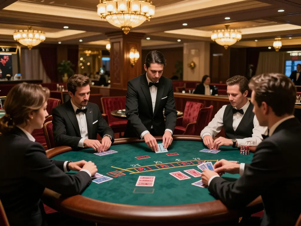 NoHu VIP gaming area with players at a high-stakes blackjack table, highlighting luxury and strategy.