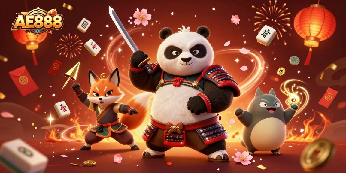 Experience thrilling live gameplay at AE888, where samurai panda, ninja fox, and tanuki energize your online betting adventure.