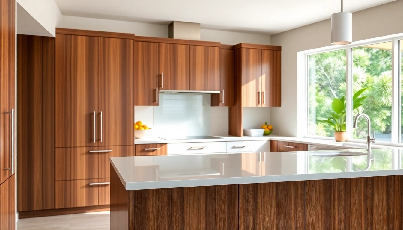 Cabinet Refacing Clearwater FL in a beautifully renovated kitchen showcasing sleek cabinetry.