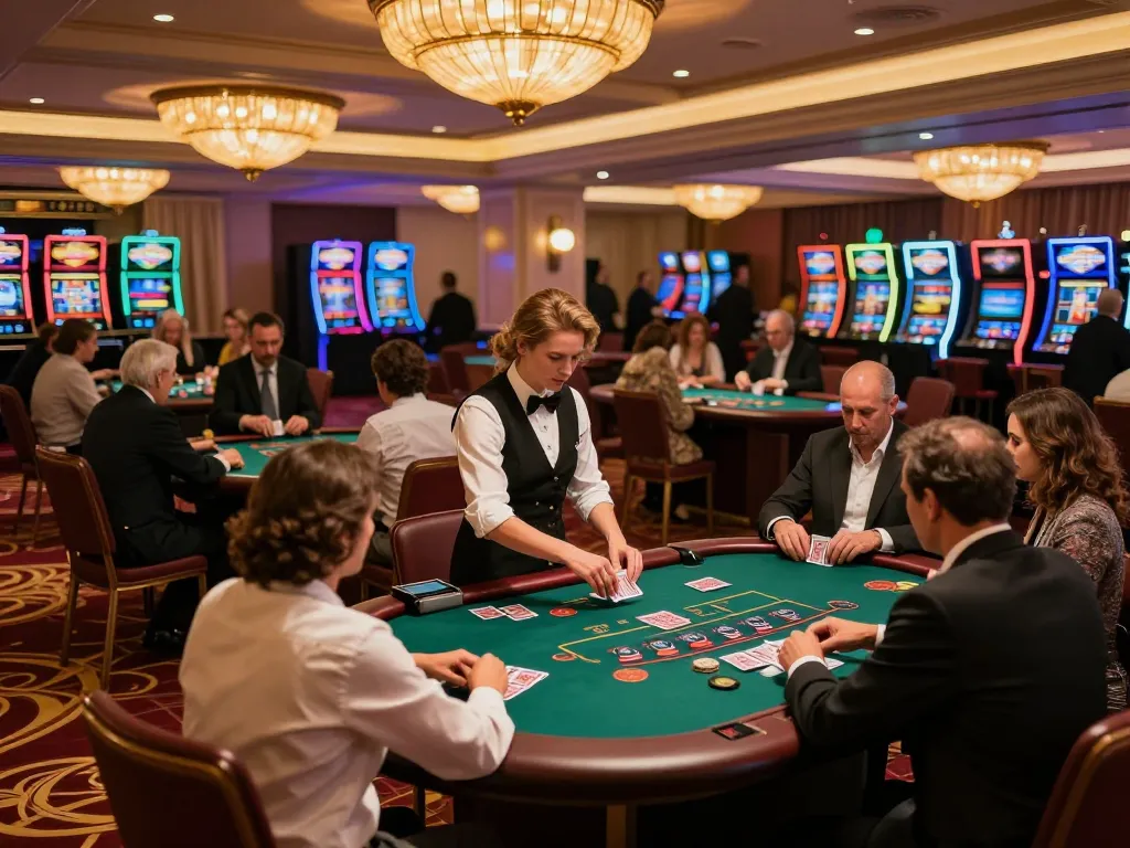 Engaged players at SC88 blackjack tables enjoying immersive gaming experience in a luxurious casino setting.