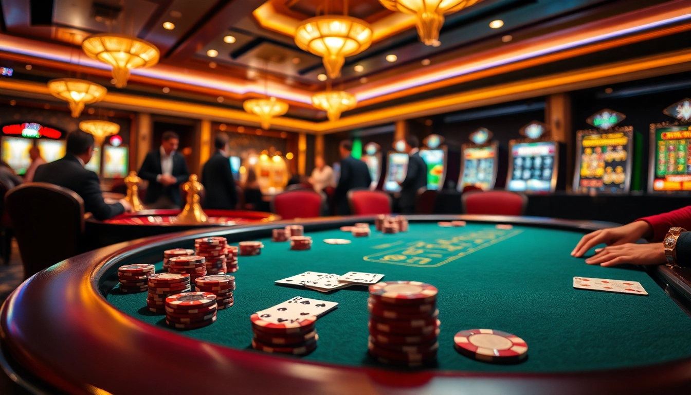 Play high-stakes at the Game 33win casino with vibrant lights and intense action.