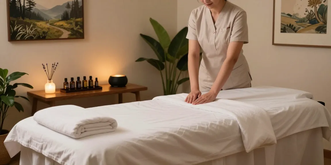 A soothing 파주출장안마 massage therapy room with calming decor and essential oils.
