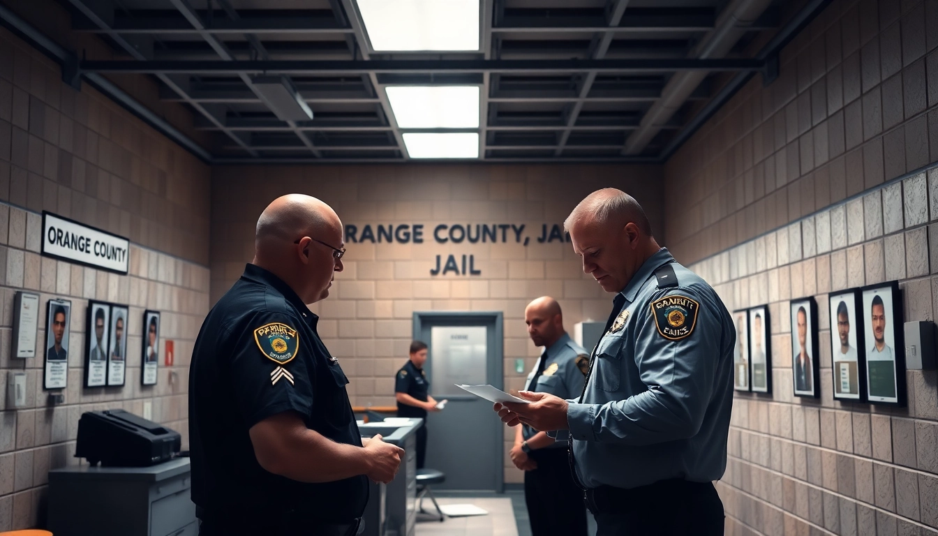 Visual representation of orange county jail inmate booking information process highlighting interaction.