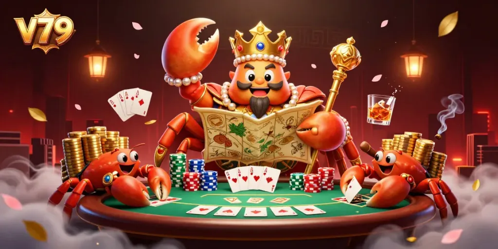 Engage in thrilling gameplay at v79 with lively characters, poker scenes, and vibrant casino atmosphere.