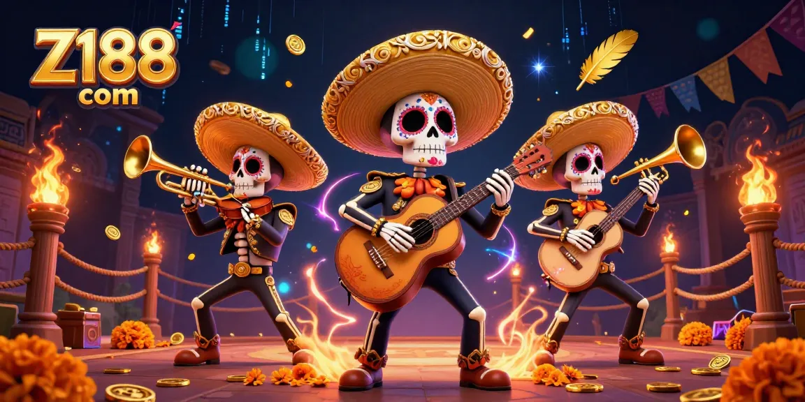 Experience the thrilling energy of Z188 com with vibrant mariachi characters and exciting casino elements.