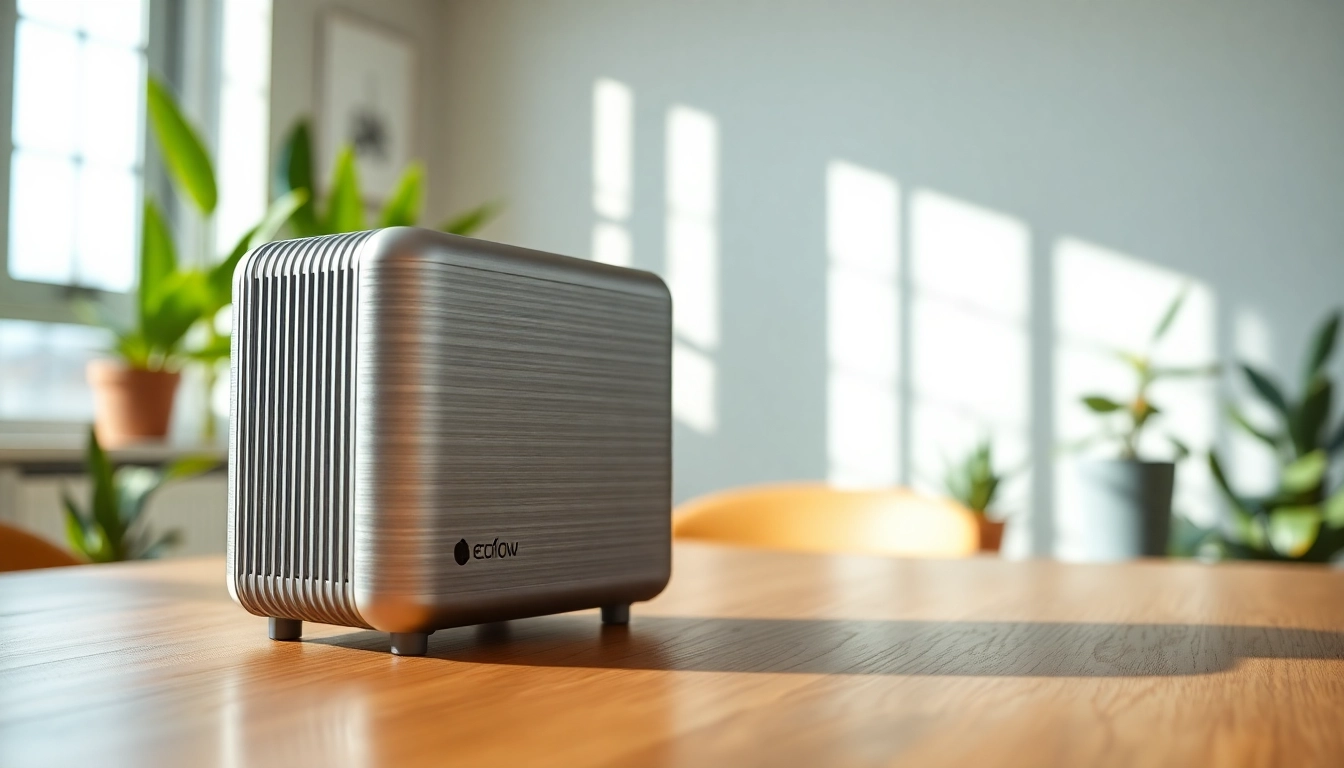 Showcasing EcoFlow power station in a sleek home, reflecting innovation and modern design.