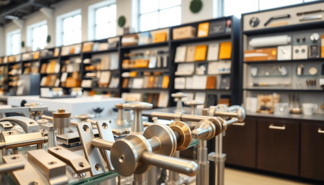 Showcase of products from furniture hardware manufacturers highlighting quality and design.
