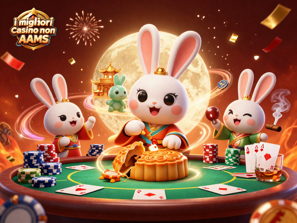 I migliori casino non AAMS: divertiti con il rabbit cinese che gioca a poker tra fuochi d'artificio e confetti