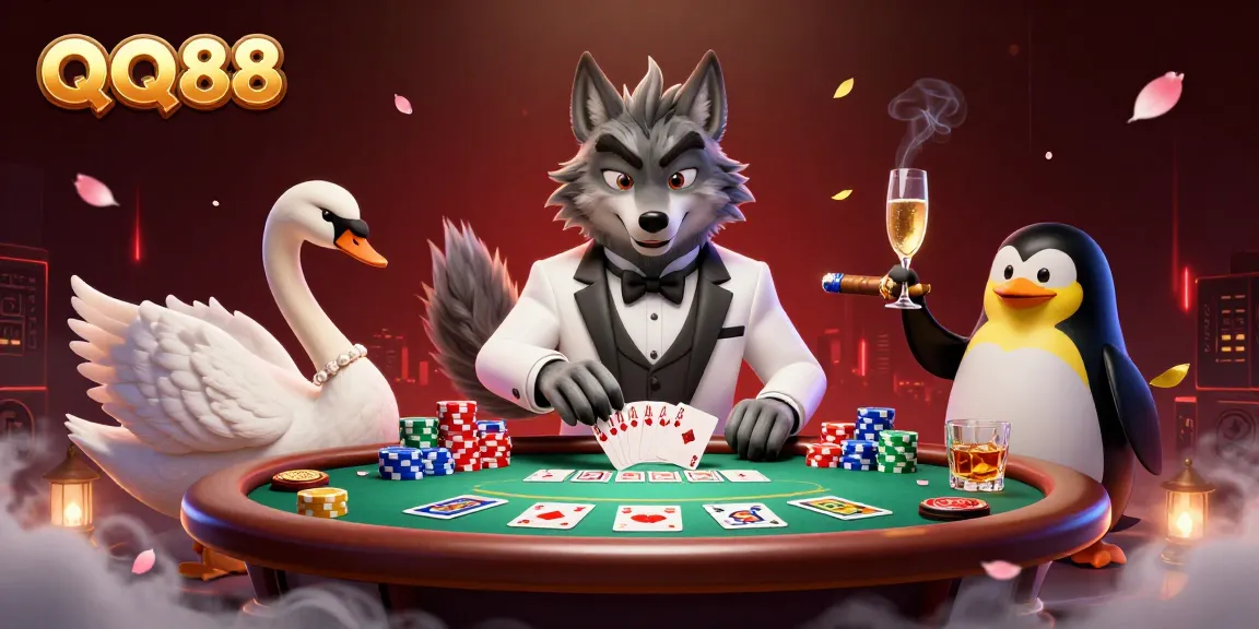 Engage with QQ88's thrilling atmosphere at a baccarat table with exciting characters and winnings.