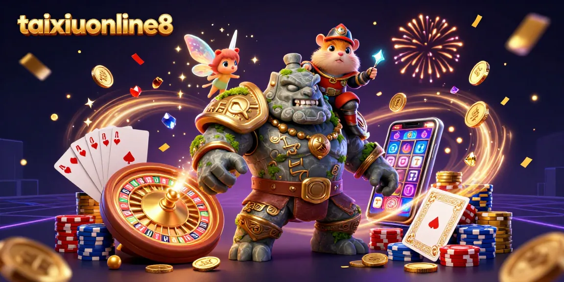 Experience exciting games and jackpots at taixiuonline8 with vibrant characters and dynamic casino elements.