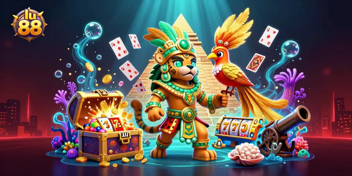 Experience the excitement of lu 88 with a vivid 3D casino scene featuring dynamic slot elements.