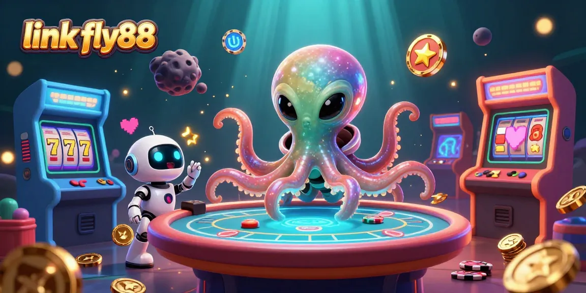 Experience link fly88's exciting casino action with a colorful alien octopus and vibrant gaming elements.