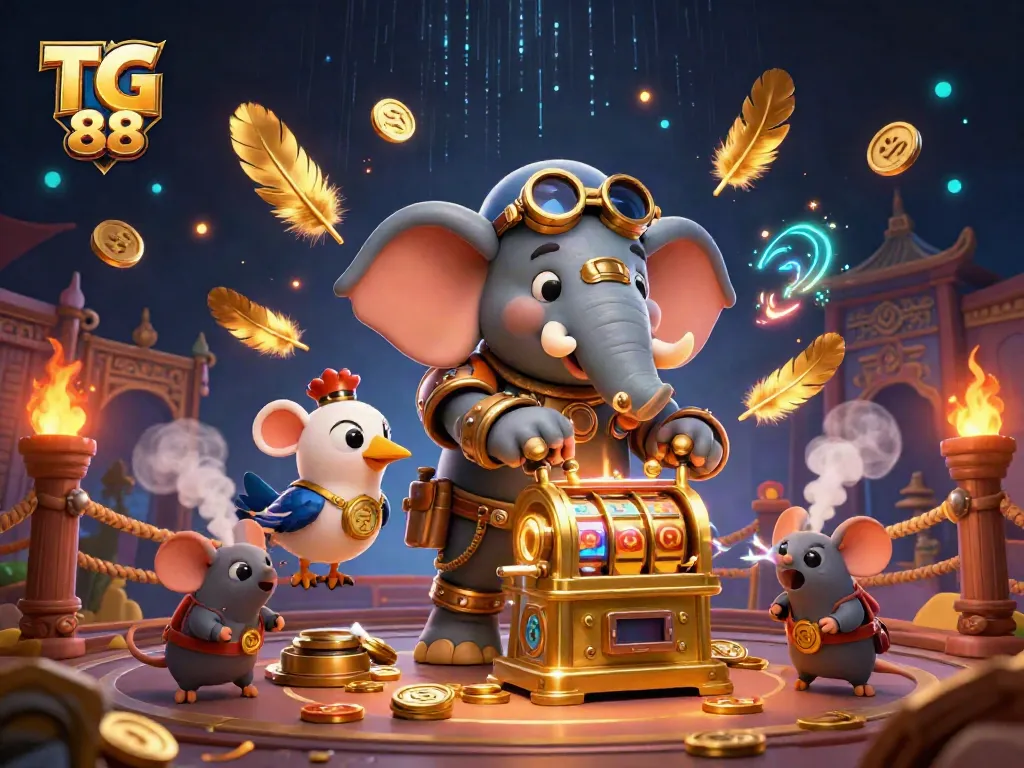 Experience winning thrills at TG 88's dynamic casino featuring vibrant characters and enticing gaming elements.