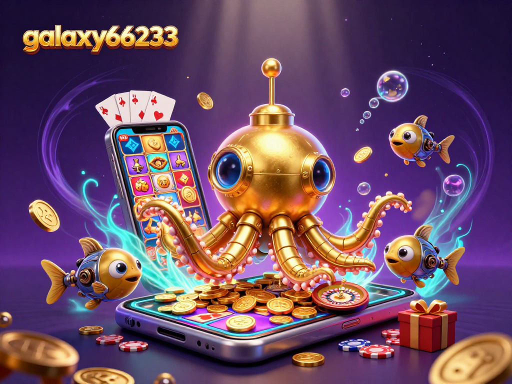 Engage in thrilling gaming experiences with galaxy66233 in a vibrant underwater casino scene.