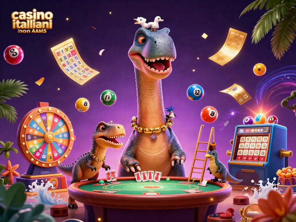 Giocare nei casino italiani non AAMS con brontosauro e raptor mentre distribuiscono carte.