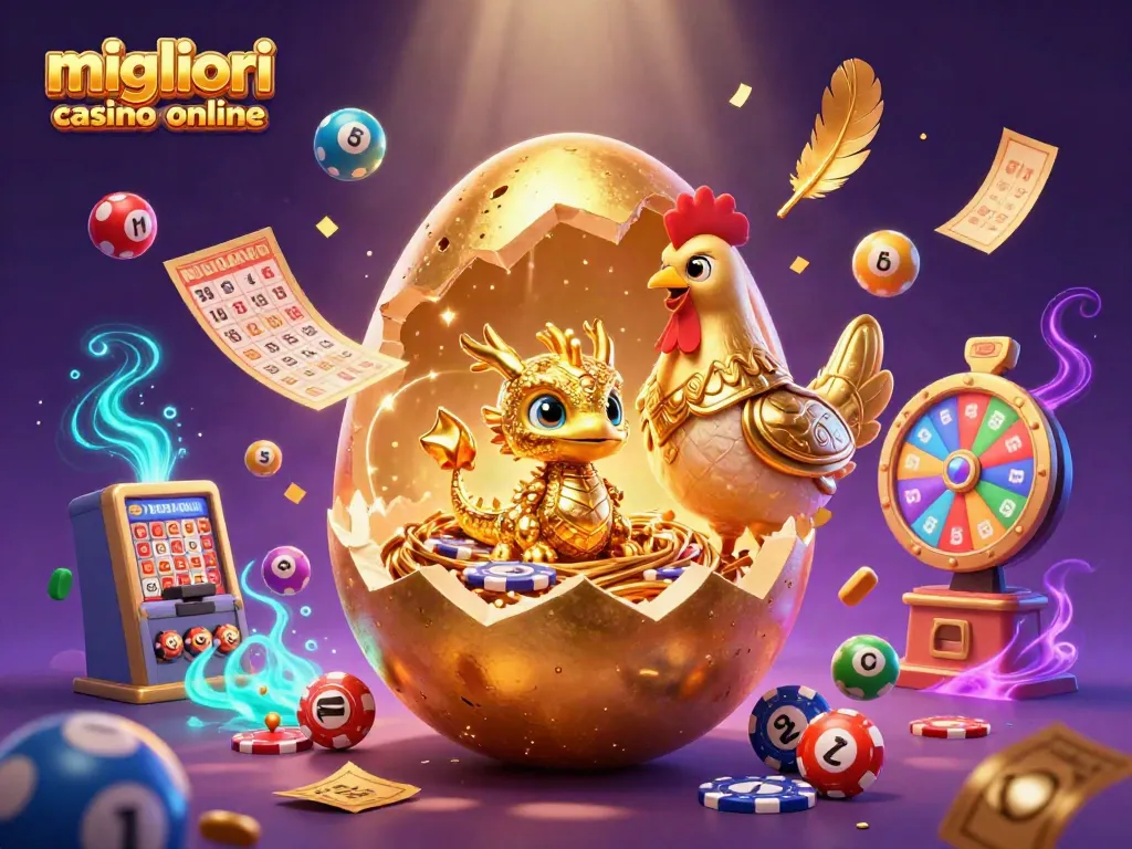 Gioca nei migliori casino online e scopri il drago d'oro tra le fiches e i biglietti della lotteria.