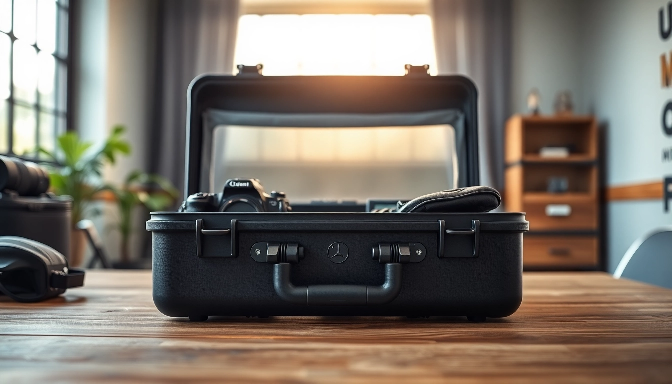 Showcasing a high-quality hard case with travel essentials for durability and elegance.