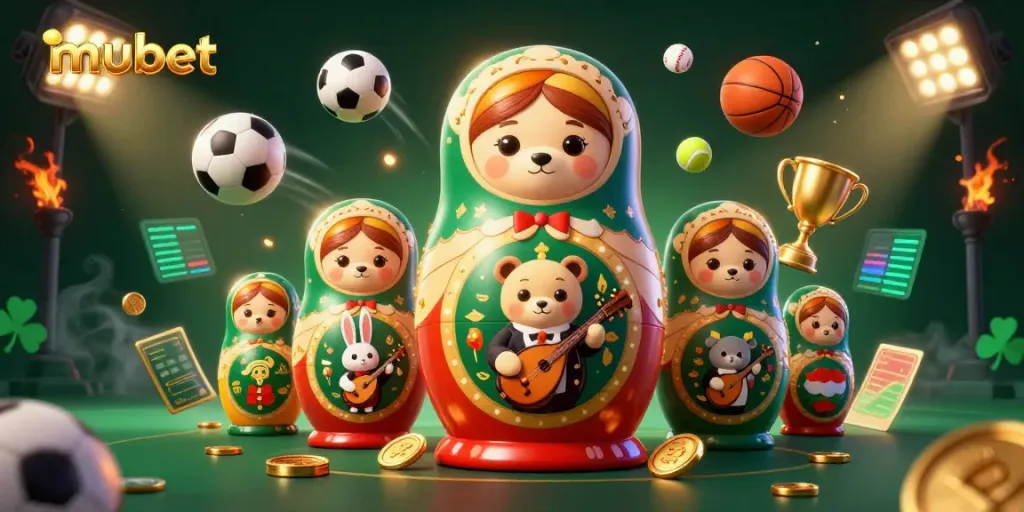 Engage with mubet's dynamic casino experience featuring animated characters and sports elements.