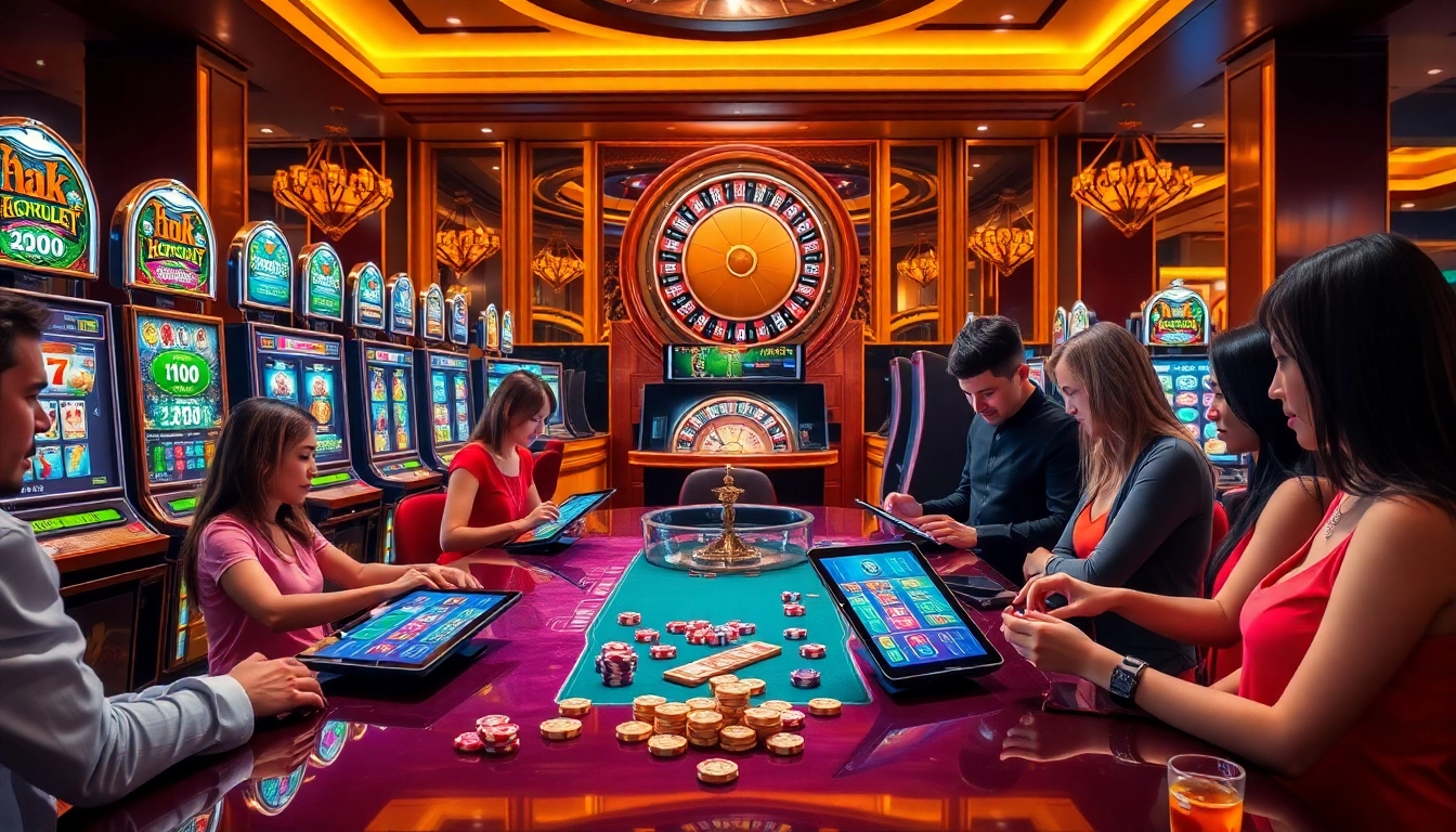 Experience the excitement of idnslot gaming with dynamic slot machines and vibrant casino elements.