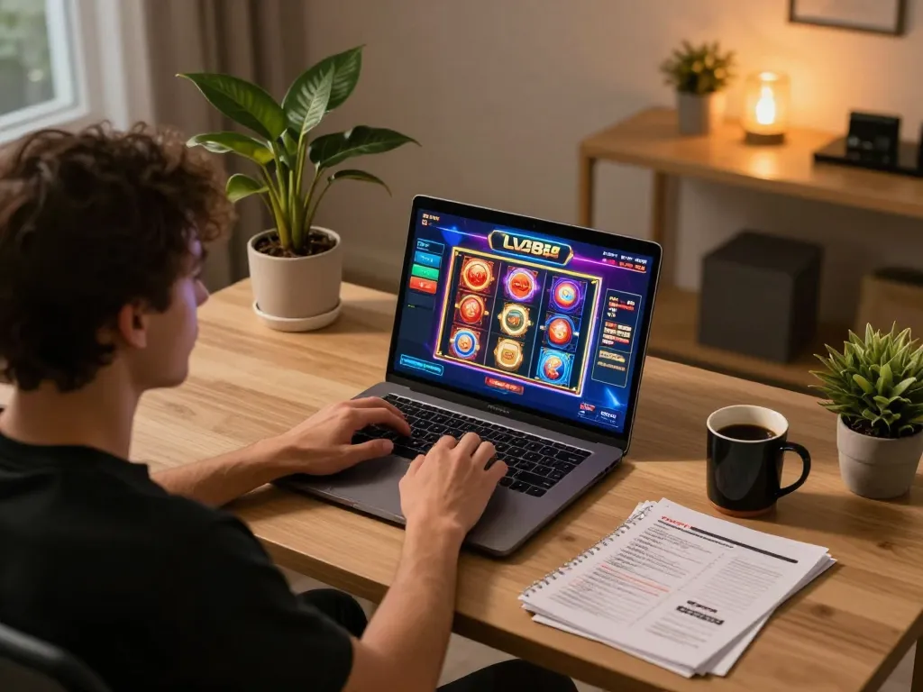 Exciting online gaming with vibrant visuals on LV88 trang chủ casino platform, showcasing a player's engagement.