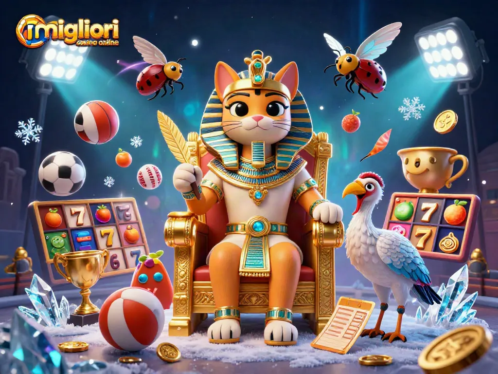 I migliori casino online presentano un affascinante gatto faraone d'Egitto seduto su un trono dorato, circondato da elementi casinò dinamici.