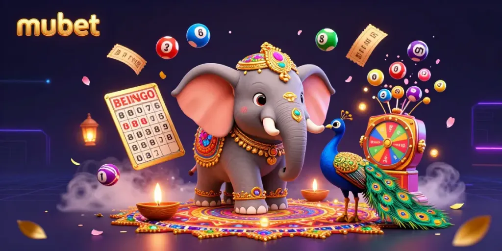 Experience the vibrant world of mubet with a lively 3D casino scene full of action and festivities.
